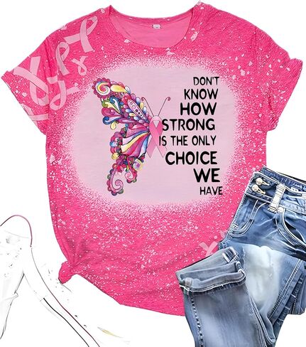 Breast Cancer Shirts for Women Pink Ribbon Boxing Gloves Graphic Tops Breast Cancer Awareness Tshirts Fighter Tees in Saudi Arabia