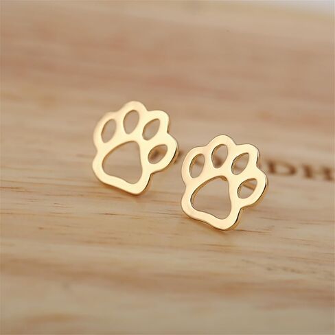 WCRAZYE 4 Pairs Paw Stud Earrings for Women Cute Stainless Steel Cat Dog Puppy Paw Pet Paw Footprint Earring Statement Cocktail Party Holiday Vacation Prints Hypoallergenic Jewelry Gift Cat Dog Lovers in Saudi Arabia