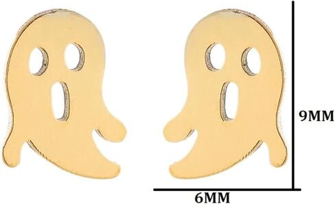 WCRAZYE 4 Pairs Pumpkin Ghost Stud Earrings for Women Stainless Steel Halloween Minimalist Asymmetric Small Skull Pumpkin Cartilage Earring Studs Hypoallergenic Cute Jewelry Halloween Gifts in Saudi Arabia