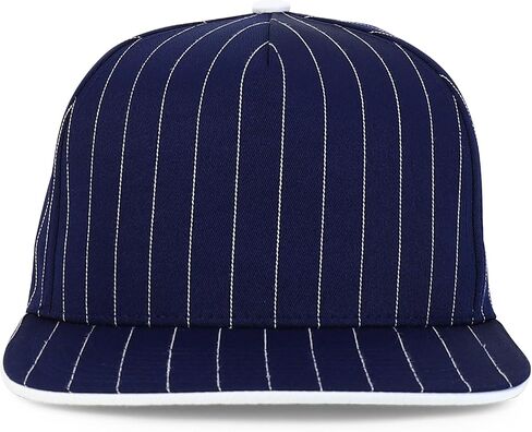 قبعة Snapback ذات 5 ألواح مخططة ومسطحة من متجر Trendy Apparel Shop - باللون الأبيض الداكن in Saudi Arabia