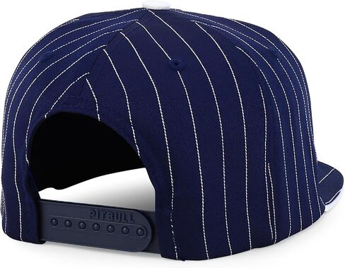 قبعة Snapback ذات 5 ألواح مخططة ومسطحة من متجر Trendy Apparel Shop - باللون الأبيض الداكن in Saudi Arabia