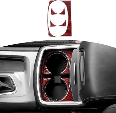 RT-TCZ for Charger Cup Holder Panel Trim Cover for Dodge Charger 2011-2023 Soft Red Carbon Fiber Interior Accessories 6pcs in Saudi Arabia