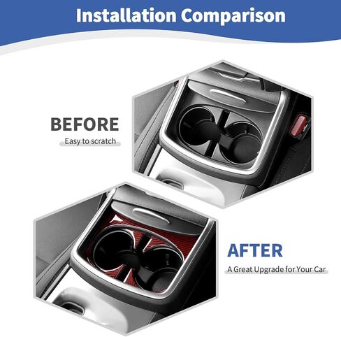 RT-TCZ for Charger Cup Holder Panel Trim Cover for Dodge Charger 2011-2023 Soft Red Carbon Fiber Interior Accessories 6pcs in Saudi Arabia
