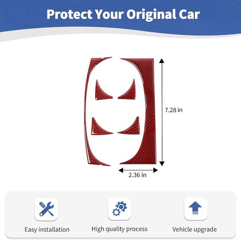 RT-TCZ for Charger Cup Holder Panel Trim Cover for Dodge Charger 2011-2023 Soft Red Carbon Fiber Interior Accessories 6pcs in Saudi Arabia