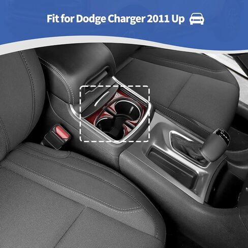 RT-TCZ for Charger Cup Holder Panel Trim Cover for Dodge Charger 2011-2023 Soft Red Carbon Fiber Interior Accessories 6pcs in Saudi Arabia