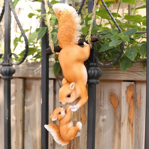 Generic Hanging Orange Squirrel Decoration - Whimsical Resin Ornaments for Home Decor in Saudi Arabia