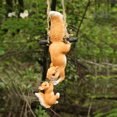 Generic Hanging Orange Squirrel Decoration - Whimsical Resin Ornaments for Home Decor in Saudi Arabia