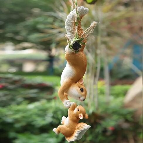 Generic Hanging Orange Squirrel Decoration - Whimsical Resin Ornaments for Home Decor in Saudi Arabia