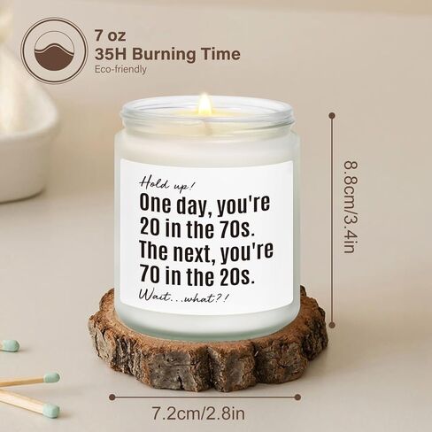 70th Birthday Gifts for Women Men, Unique 70th Birthday Gifts, Happy 70 Year Old Bday Present for Mom Dad, 70 Year Old Bday Decorations, Bday Candle 7oz Soy Wax Lavender & Woods Scented in Saudi Arabia