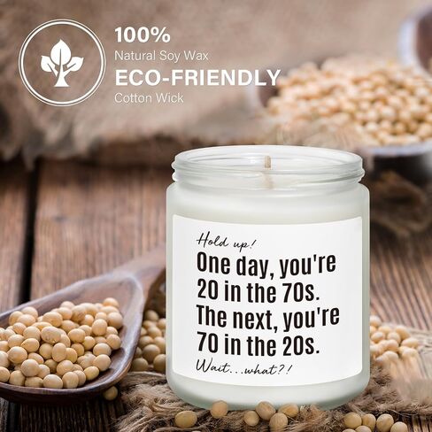 70th Birthday Gifts for Women Men, Unique 70th Birthday Gifts, Happy 70 Year Old Bday Present for Mom Dad, 70 Year Old Bday Decorations, Bday Candle 7oz Soy Wax Lavender & Woods Scented in Saudi Arabia
