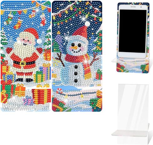 Diamond Painting kits Phone Holder & On The Back is A Diamond Art Mirror, 5D Crystal Rhinestone Diamond Art Craft Kit Gift for Adult/Womans (2 Pack, Magnolia/Peony) in Kuwait