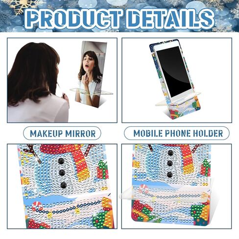 Diamond Painting kits Phone Holder & On The Back is A Diamond Art Mirror, 5D Crystal Rhinestone Diamond Art Craft Kit Gift for Adult/Womans (2 Pack, Magnolia/Peony) in Kuwait