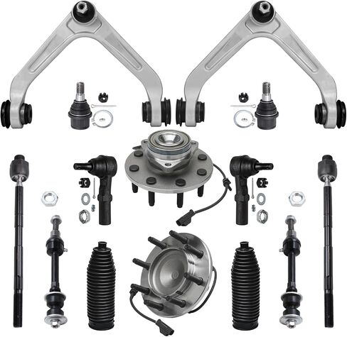 Detroit Axle - 2WD Front End Suspension Kit for 03-05 Dodge Ram 2500 3500, 2 Wheel Bearing Hubs 2 Control Arms 2 Ball Joints 4 Tie Rods 2 Sway Bars 2 Boots 2003 2004 2005 Replacement - 14pc Set in Saudi Arabia