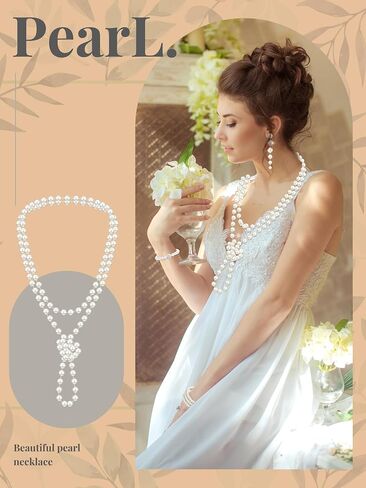 BBTO 8 Pcs Pearl Necklace and Earrings Set for Women Pearl Jewelry Set Faux Pearl Necklace Earrings Simulated Pearl Bracelets(Stylish Style) in Saudi Arabia
