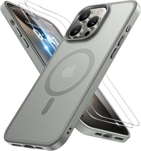 Miracase Magnetic Series for iPhone 16 Pro Max Case [Compatible with MagSafe] [with 2X Screen Protector] Military-Grade Protection, Anti-Fingerprint, Slim Phone Case for 16 Pro Max 6.9 inch- Dark Blue in Saudi Arabia
