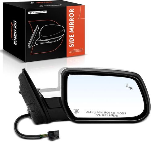 A-Premium Passenger Side Power Door Mirror - Compatible with Chevrolet Equinox & GMC Terrain, 2015-2017 - Heated Manual Folding Chrome Outside Rear View Mirror - Replace# 23467321 in Saudi Arabia