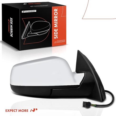 A-Premium Passenger Side Power Door Mirror - Compatible with Chevrolet Equinox & GMC Terrain, 2015-2017 - Heated Manual Folding Chrome Outside Rear View Mirror - Replace# 23467321 in Saudi Arabia