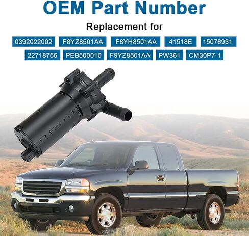 Electric Auxiliary Engine Water Pump Compatible with Chevy Silverado 1500 Ford F-150 Heritage Mustang Ranger GMC Sierra Land Rover Range Rover Coolant Water Pump Replacement for 0392022002 in Saudi Arabia