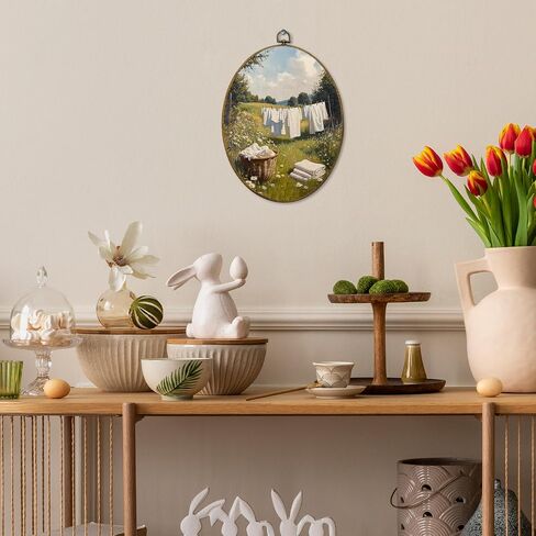 Mcehtle خمر مزرعة البلد جدار ديكور فني، الرجعية Cottagecore الغسيل يوم مؤطرة قماش يطبع 10x10، المناظر الطبيعية ريفي جولة الجدار شنقا ديكورات العمل الفني للمنزل غرفة نوم غرفة المعيشة in Saudi Arabia