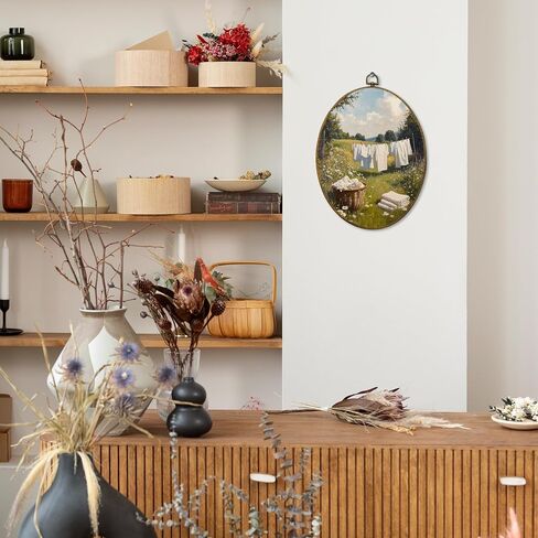 Mcehtle خمر مزرعة البلد جدار ديكور فني، الرجعية Cottagecore الغسيل يوم مؤطرة قماش يطبع 10x10، المناظر الطبيعية ريفي جولة الجدار شنقا ديكورات العمل الفني للمنزل غرفة نوم غرفة المعيشة in Saudi Arabia
