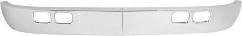 KUAFU Front Bumper Compatible with 1989-2003 International 4600, 4700, 4800, 4900, 8100 W/Tow, Fog Light Cutouts, Slight Angle Back Steel Chrome 2PCS-Silvery in Saudi Arabia