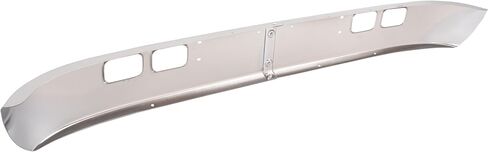 KUAFU Front Bumper Compatible with 1989-2003 International 4600, 4700, 4800, 4900, 8100 W/Tow, Fog Light Cutouts, Slight Angle Back Steel Chrome 2PCS-Silvery in Saudi Arabia