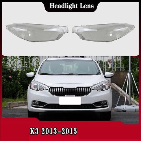متوافق مع Kia K3 2013 2014 2015 النسخة المحلية غطاء المصباح الشفاف للمصابيح الأمامية عدسة قذيفة استبدال عاكس الضوء الأصلي (زوج) in Saudi Arabia