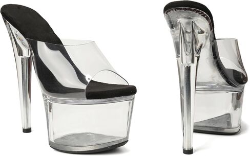 WUXIN H&P Women's 7 in Platform Sandal Heels，Sexy Stiletto Pole Dance Exotic Shoes 17 cm in Kuwait