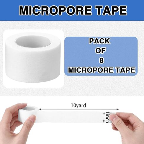 Geiserailie 8 Rolls Paper Tape Medical 1 Inch x 10 Yard Micropore Surgical Tape with 2 Dispenser for Wound Care in Saudi Arabia