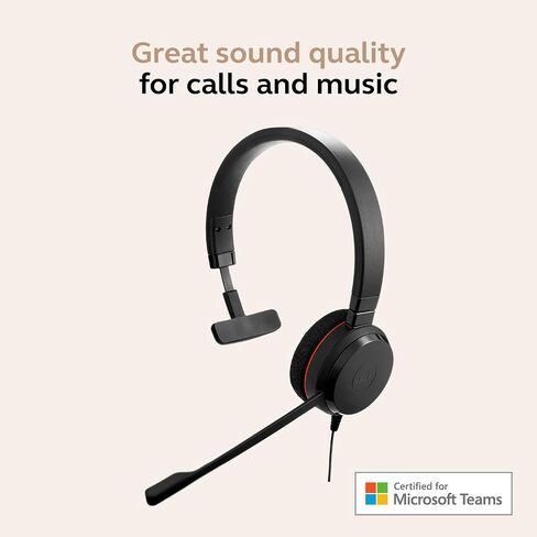 Jabra Evolve 20 Wired Headset (2025 Edition) - سماعة رأس مزدوجة الأذن للمكتب والعمل من المنزل - التحكم في المكالمات - جميع المنصات - USB -C/A Connectivity - Black in Kuwait