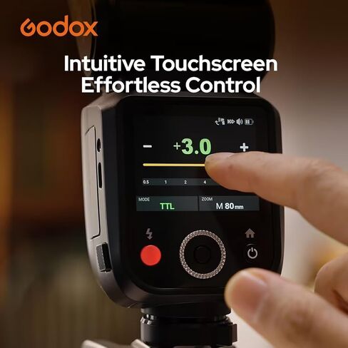 Godox V100N Flash V100-N Round Head Touch Screen Flash, Built-in Lithium Battery, 10 Level LED Modeling Lamp, for Nikon Camera in Saudi Arabia