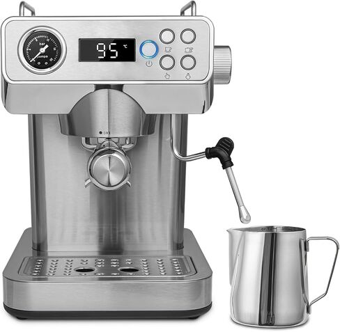 Expresso Coffee Machines With Touchscreen 20 Bar Professional Espresso Maker With Milk Frother & Hot Water, Stainless Steel Coffee Maker for Cappuccino Latte Americano, for Home Office Use in Kuwait