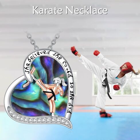 Karate/Boxing/Horse/Basketball/Skating/Soccer/Volleyball Necklace for Women Sterling Silver Heart Necklace Sport Jewelry for Women in Saudi Arabia