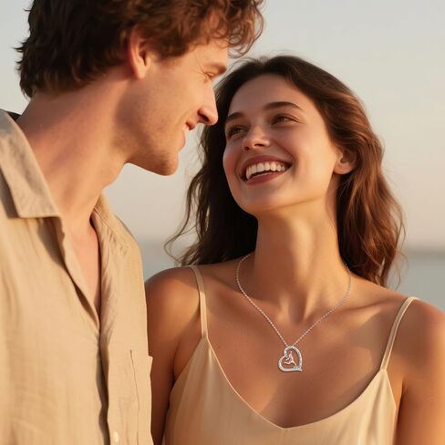 Karate/Boxing/Horse/Basketball/Skating/Soccer/Volleyball Necklace for Women Sterling Silver Heart Necklace Sport Jewelry for Women in Saudi Arabia