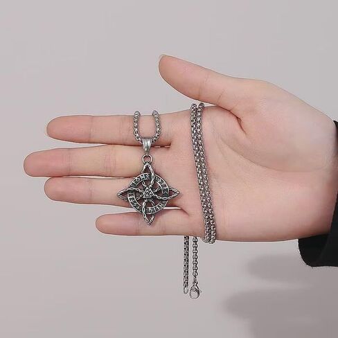 Witches Knot/Viking Rune Mannaz/Pentagram Necklace Amulet Pendant Jewelry Gifts for Women Men in Kuwait