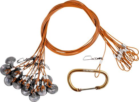 Lifetime Decoys Heyday Outdoors Duck Decoy Rig | 6ft 6oz Tangle-Free PVC-Coated Cable & Weights | Texas Decoy Rig Built for Duck Hunting (Mallard Foot Orange) in Saudi Arabia