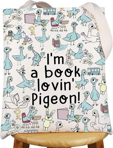 G2TUP Pigeon Tote Bag - Teacher Gifts: 'I'm a Book Lovin' Pigeon' Shoulder Bag in Saudi Arabia