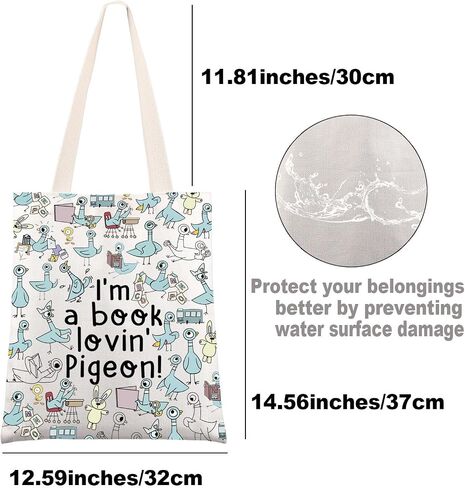 G2TUP Pigeon Tote Bag - Teacher Gifts: 'I'm a Book Lovin' Pigeon' Shoulder Bag in Saudi Arabia