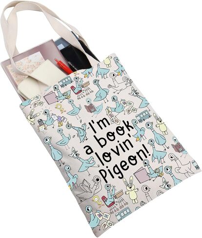 G2TUP Pigeon Tote Bag - Teacher Gifts: 'I'm a Book Lovin' Pigeon' Shoulder Bag in Saudi Arabia
