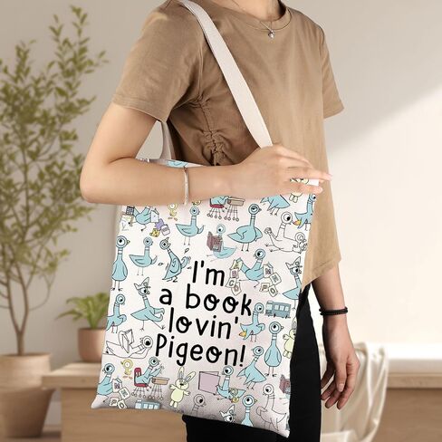 G2TUP Pigeon Tote Bag - Teacher Gifts: 'I'm a Book Lovin' Pigeon' Shoulder Bag in Saudi Arabia
