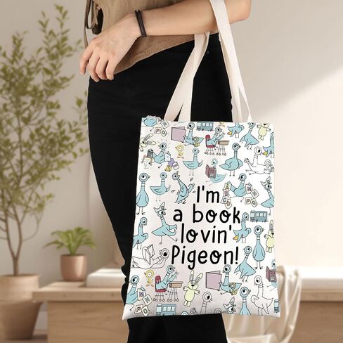G2TUP Pigeon Tote Bag - Teacher Gifts: 'I'm a Book Lovin' Pigeon' Shoulder Bag in Saudi Arabia