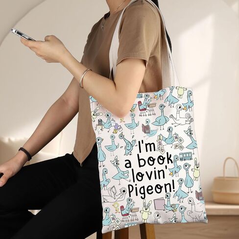 G2TUP Pigeon Tote Bag - Teacher Gifts: 'I'm a Book Lovin' Pigeon' Shoulder Bag in Saudi Arabia