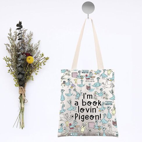 G2TUP Pigeon Tote Bag - Teacher Gifts: 'I'm a Book Lovin' Pigeon' Shoulder Bag in Saudi Arabia