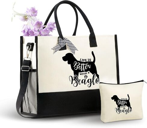 حقيبة حمل قماشية من InnoBeta Beagle Gifts، حقيبة Beagle مع سحاب إغلاق علوي وحزام كتف لأعياد الميلاد، وعيد الأم، والكريسماس in Saudi Arabia