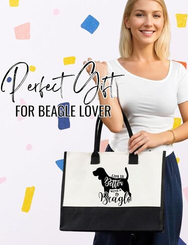 حقيبة حمل قماشية من InnoBeta Beagle Gifts، حقيبة Beagle مع سحاب إغلاق علوي وحزام كتف لأعياد الميلاد، وعيد الأم، والكريسماس in Saudi Arabia