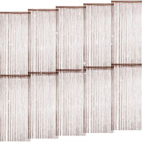 10 عبوات من ستائر سلسلة مقاس 39 × 79 بوصة للمداخل، هامش معلق لغرفة الهبي ومقسم للخصوصية وستائر مطرزة لامعة لنوافذ الباب والممرات ومدخل الحائط وحفلات غرفة النوم، بلون الشمبانيا in Kuwait