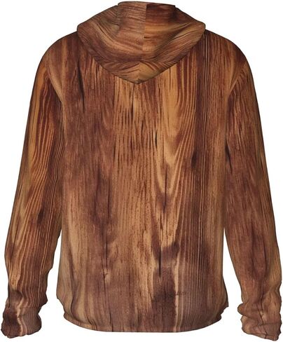 Men's UPF 50+ Light Jacket Brown Wood Grain Sun Protection Hoodie Long Sleeve Sun Shirts for Women in Saudi Arabia