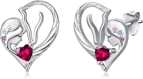 TANGPOET Horse Birthstone Stud Earrings for Women Horse Lovers 925 Sterling Silver Hypoallergenic Earring for Sensitive Ears Jewelry Gifts for Birthday in Saudi Arabia