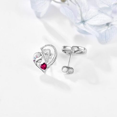 TANGPOET Horse Birthstone Stud Earrings for Women Horse Lovers 925 Sterling Silver Hypoallergenic Earring for Sensitive Ears Jewelry Gifts for Birthday in Saudi Arabia
