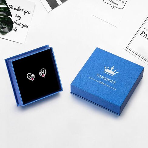 TANGPOET Horse Birthstone Stud Earrings for Women Horse Lovers 925 Sterling Silver Hypoallergenic Earring for Sensitive Ears Jewelry Gifts for Birthday in Saudi Arabia
